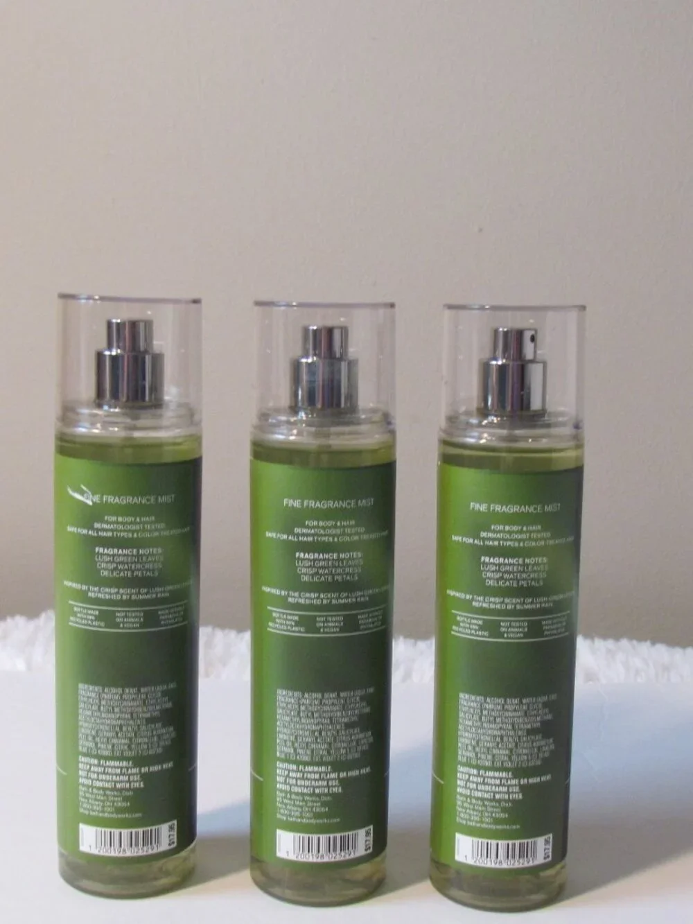 Bath & Body Works Rainkissed Leaves Fine Fragrance Mist Lot of 3 - NEW